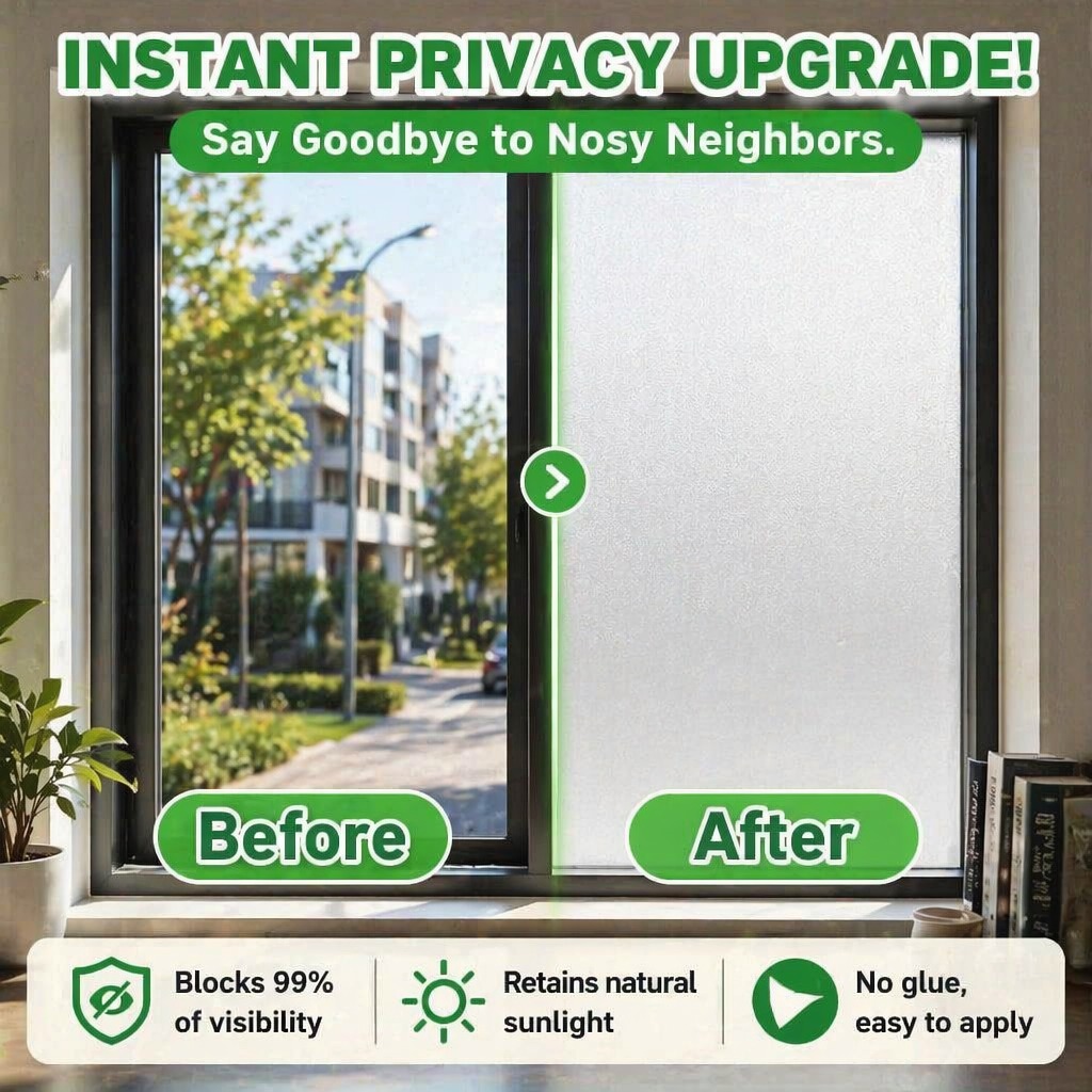 Home Office Bathroom - Mat glazenfolie voor privacy, doorschijnend, zelfklevend,