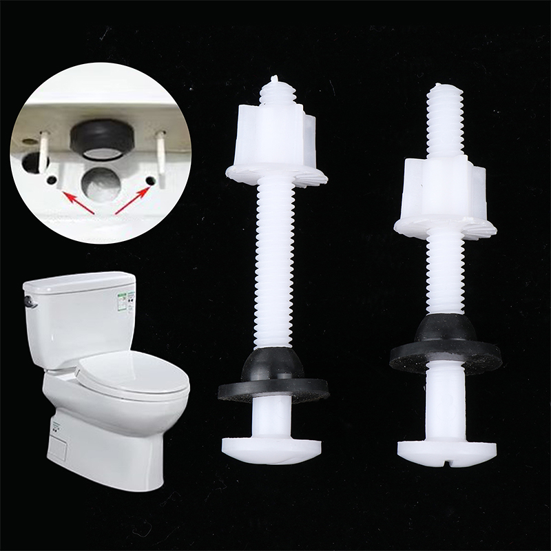 Tiny Home Bathroom Kit - 2-delige kunststof toiletbrilscharnierreparatiebouten + montageschroeven +