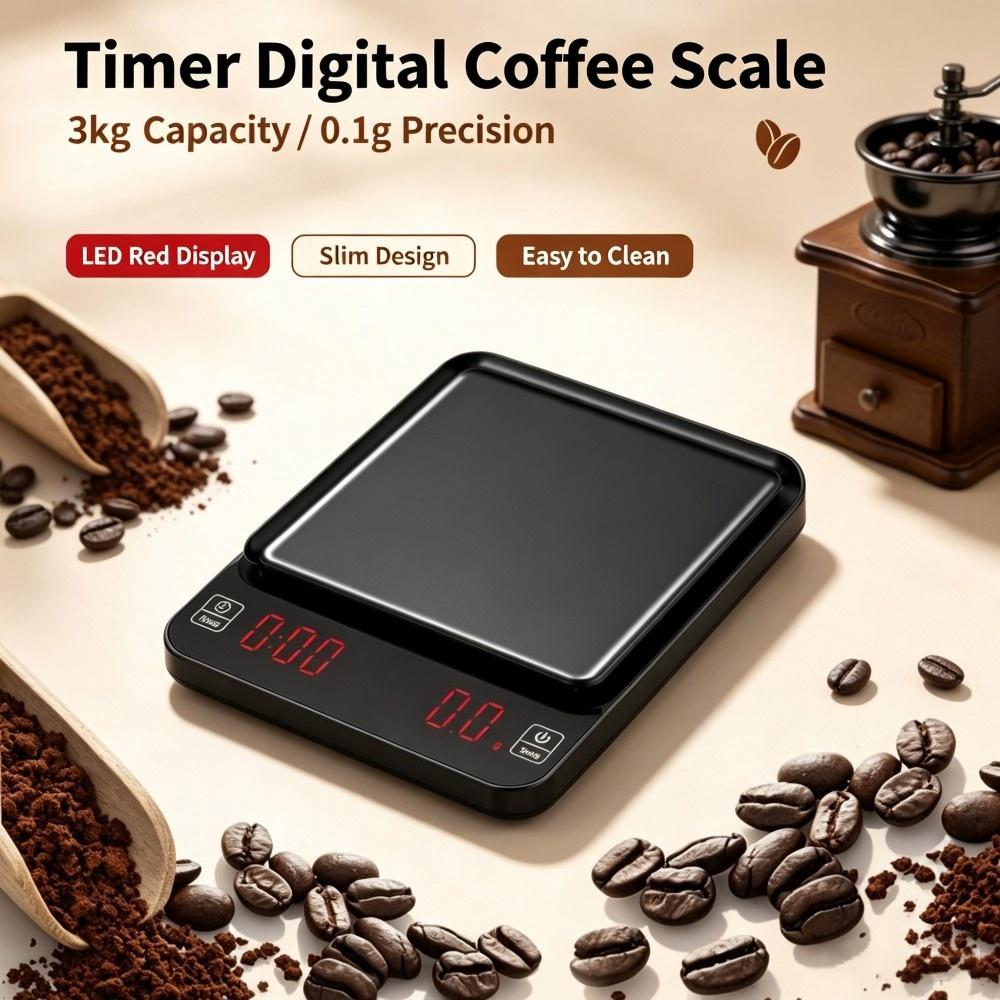 Home Kitchen & Bathroom - 3kg/0.1g Hoge Precisie Digitale Koffieweegschaal, LED