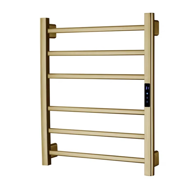 Towel Warmer Electric - Zwart Grijs Goud Geborsteld Badkamer Thermostaat