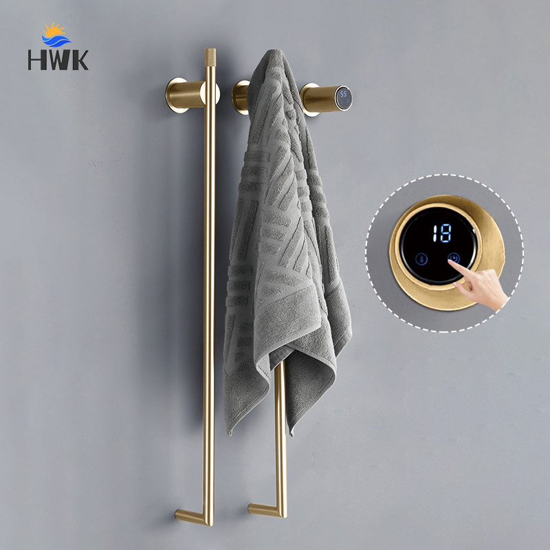 Towel Warmer Electric - 2026 Geborsteld gouden badkamer elektrische handdoekdroger