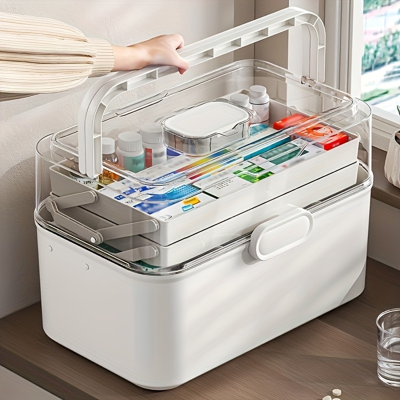 Home Bathroom Supplies - Medicijnopbergdoos/distributiedoos met doorzichtig deksel en grote