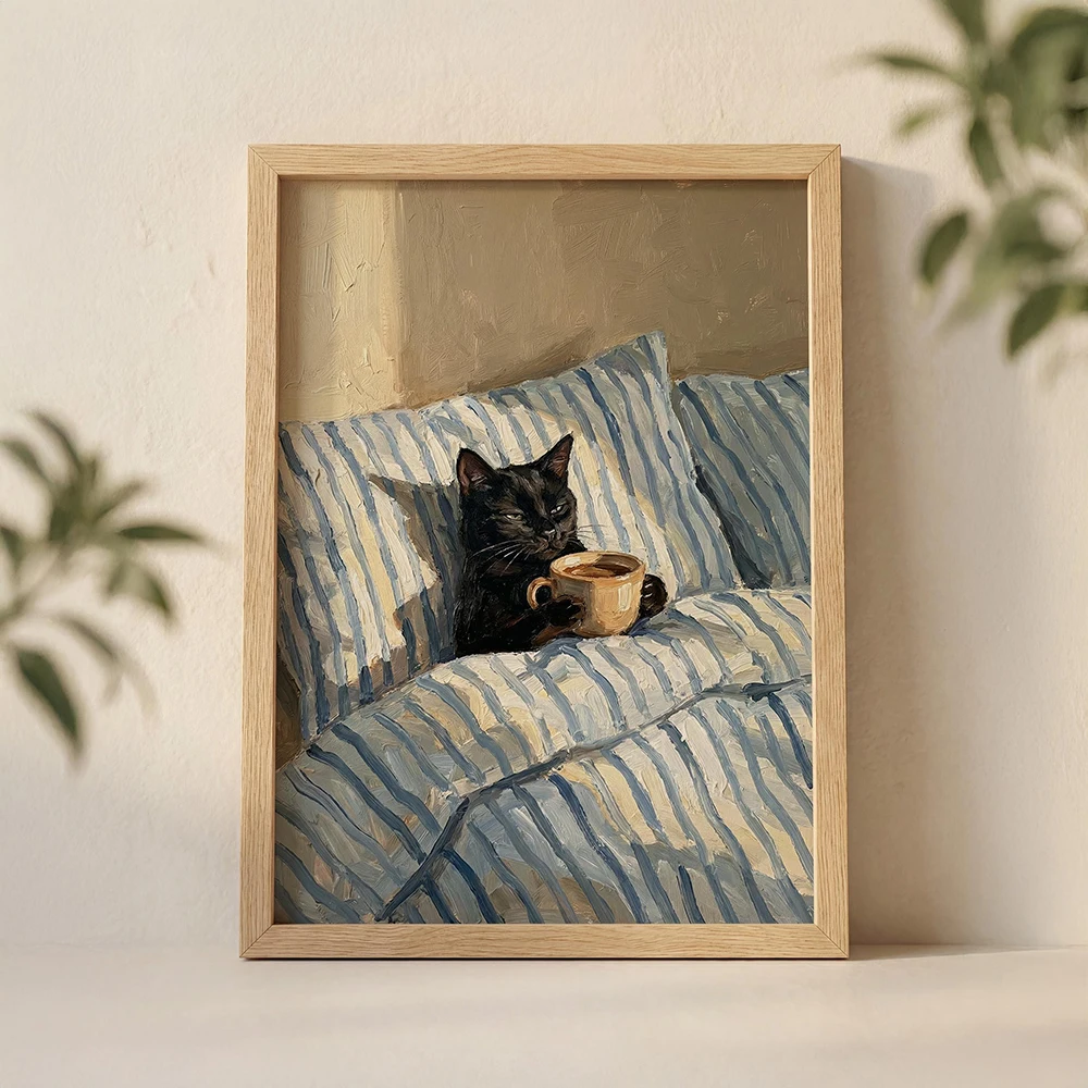Home Bathroom Wall Art - Graffiti Zwarte Kat Print Street Art