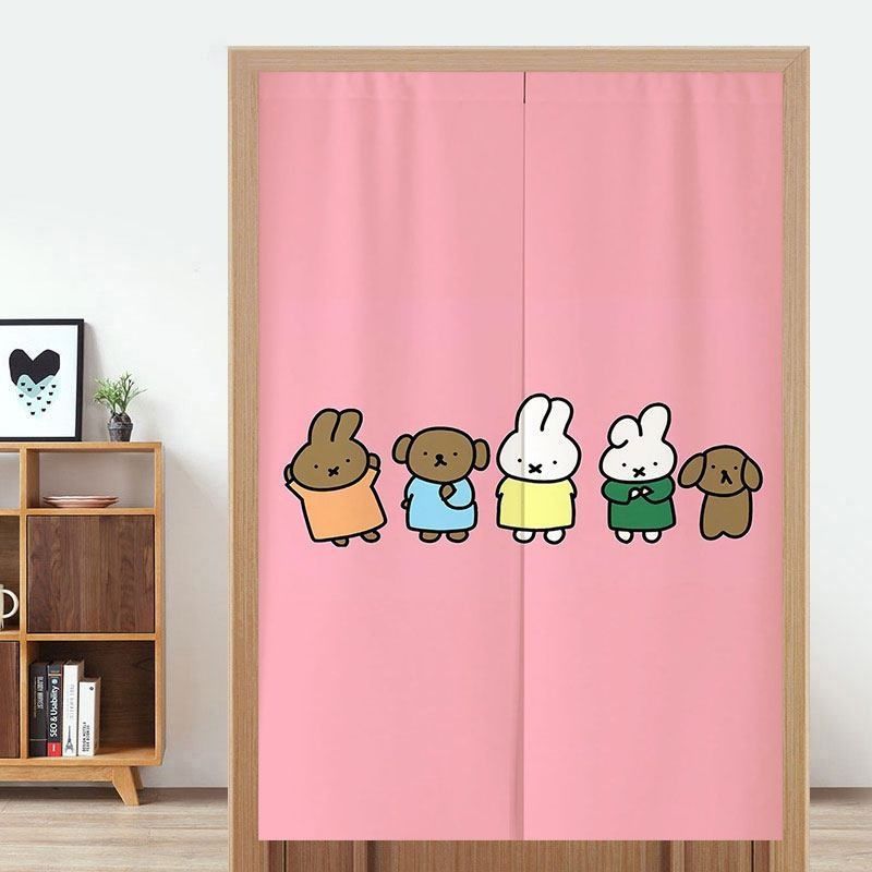 Home Edit Bathroom - Schattig Miffy Deurgordijn Zonder Boren Hangende