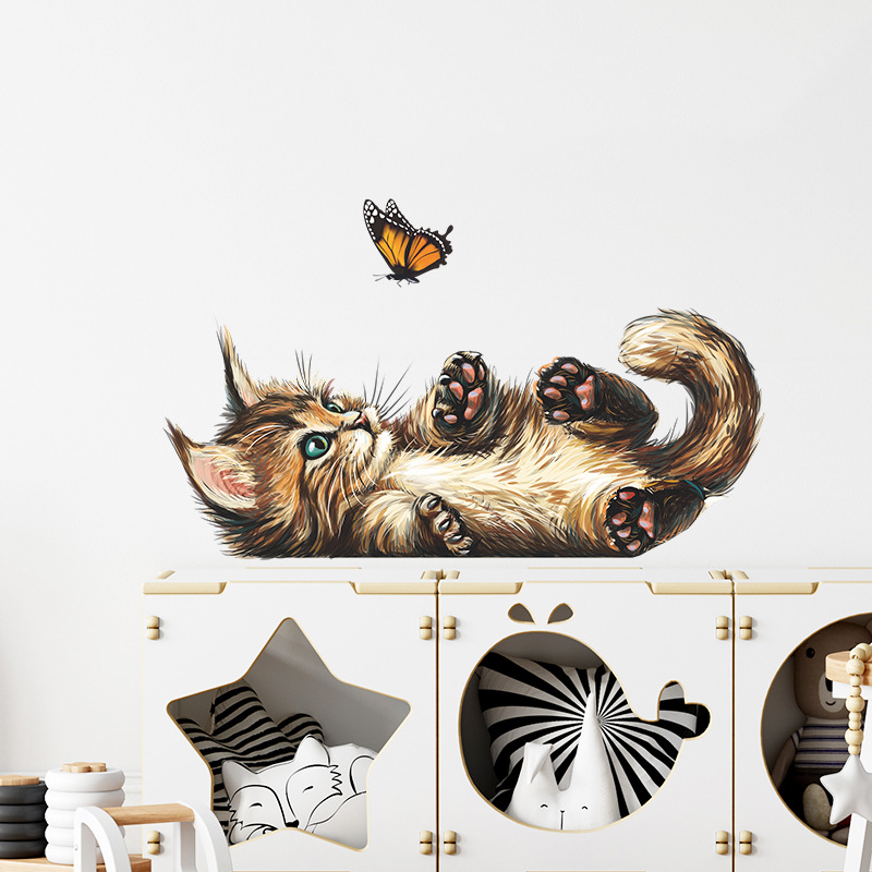 T15 # Schattig Kitten Vlinder  - Home Bathroom Wallpaper recensie en prijs
