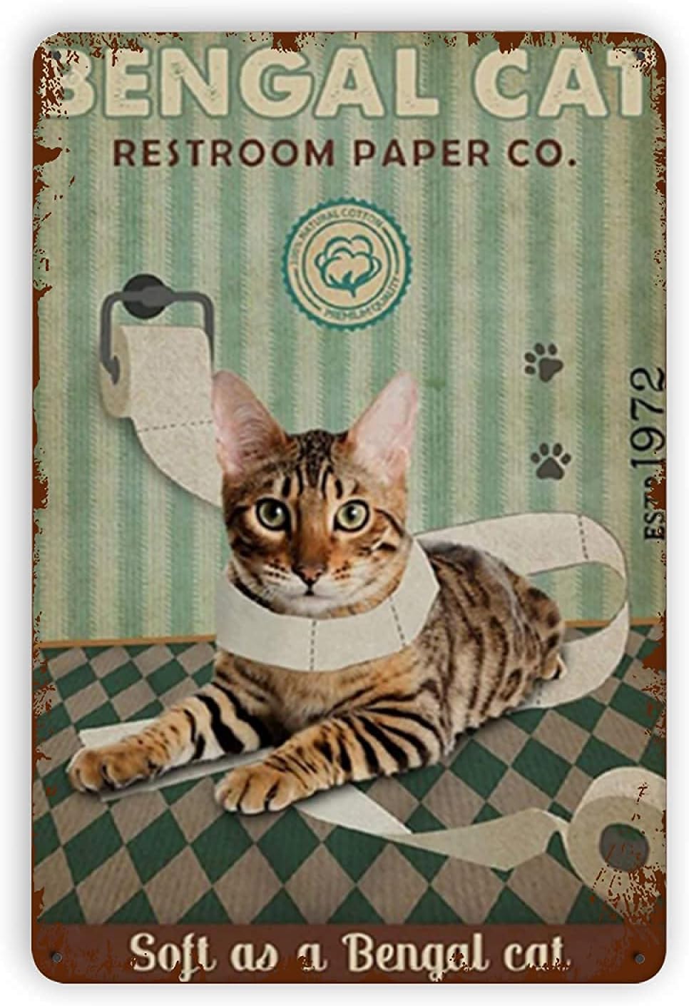 UOAIUDT Tin Sign Cat Toilet Pa - Home Bathroom Wallpaper recensie en prijs