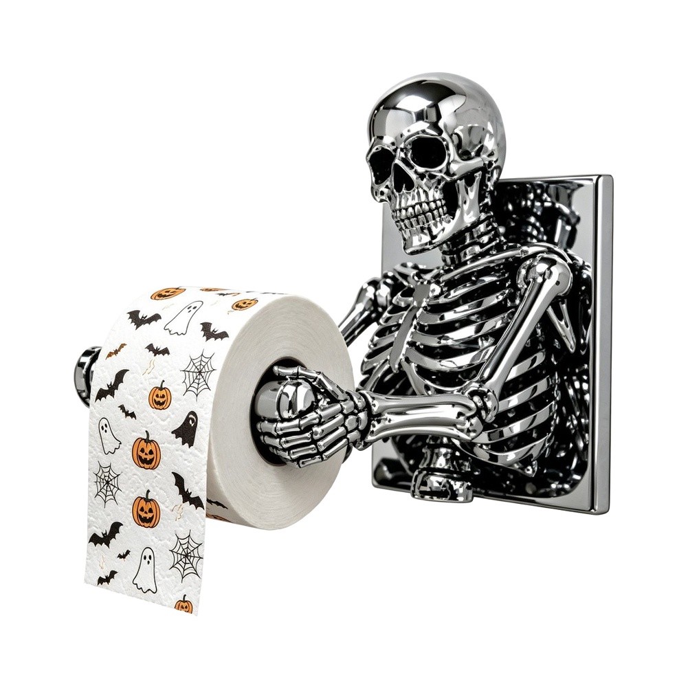 Gotische Skelet Toiletrolhoude - Home Bathroom Wallpaper recensie en prijs