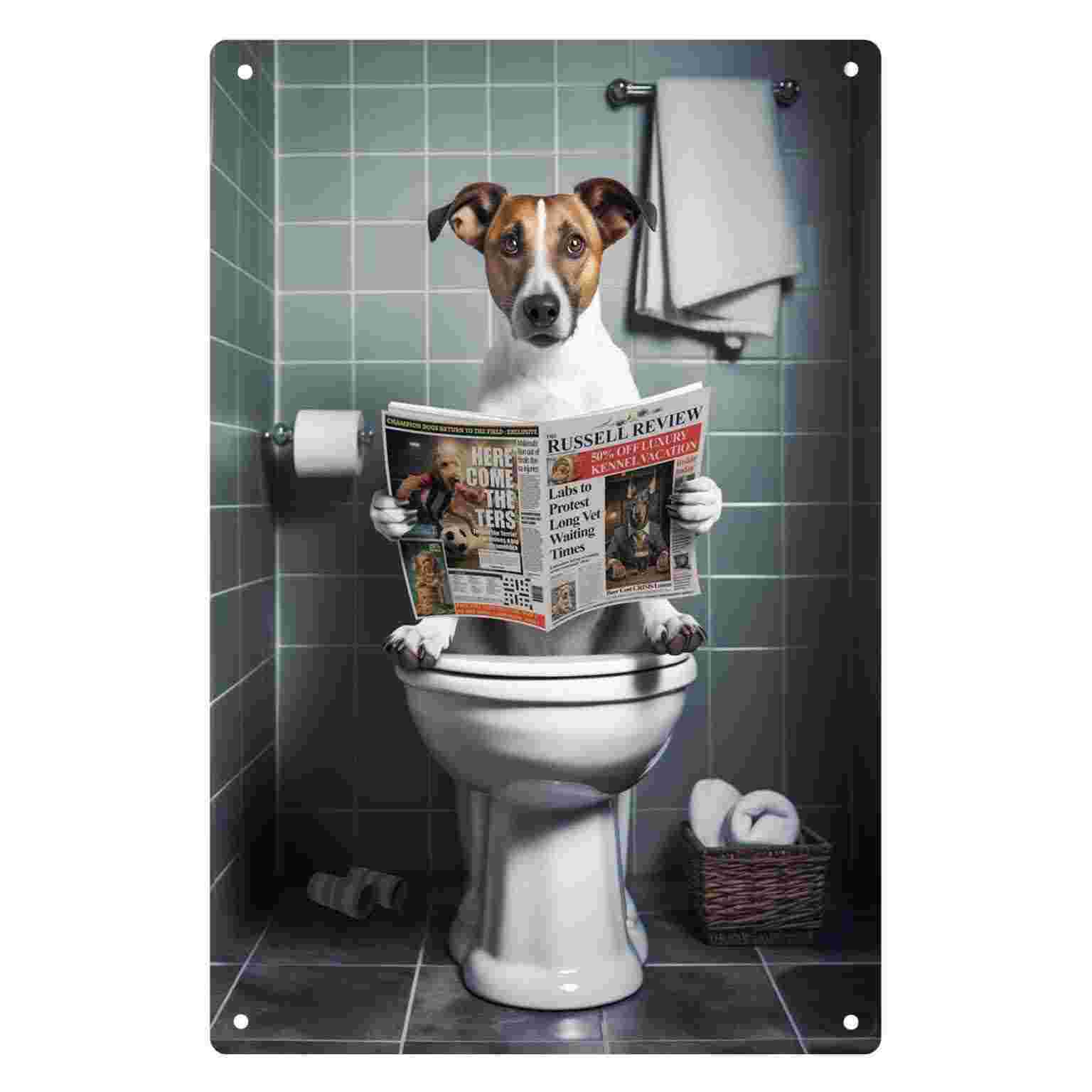 2D FLAT 1pc grappige hond die  - Home Bathroom Wall Art recensie en prijs