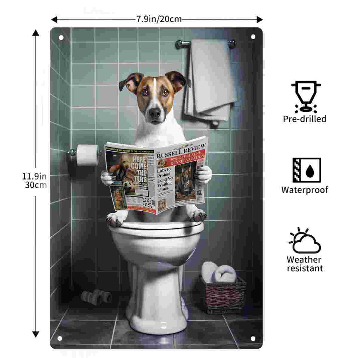 2D FLAT 1pc grappige hond die  - Home Bathroom Wall Art recensie en prijs