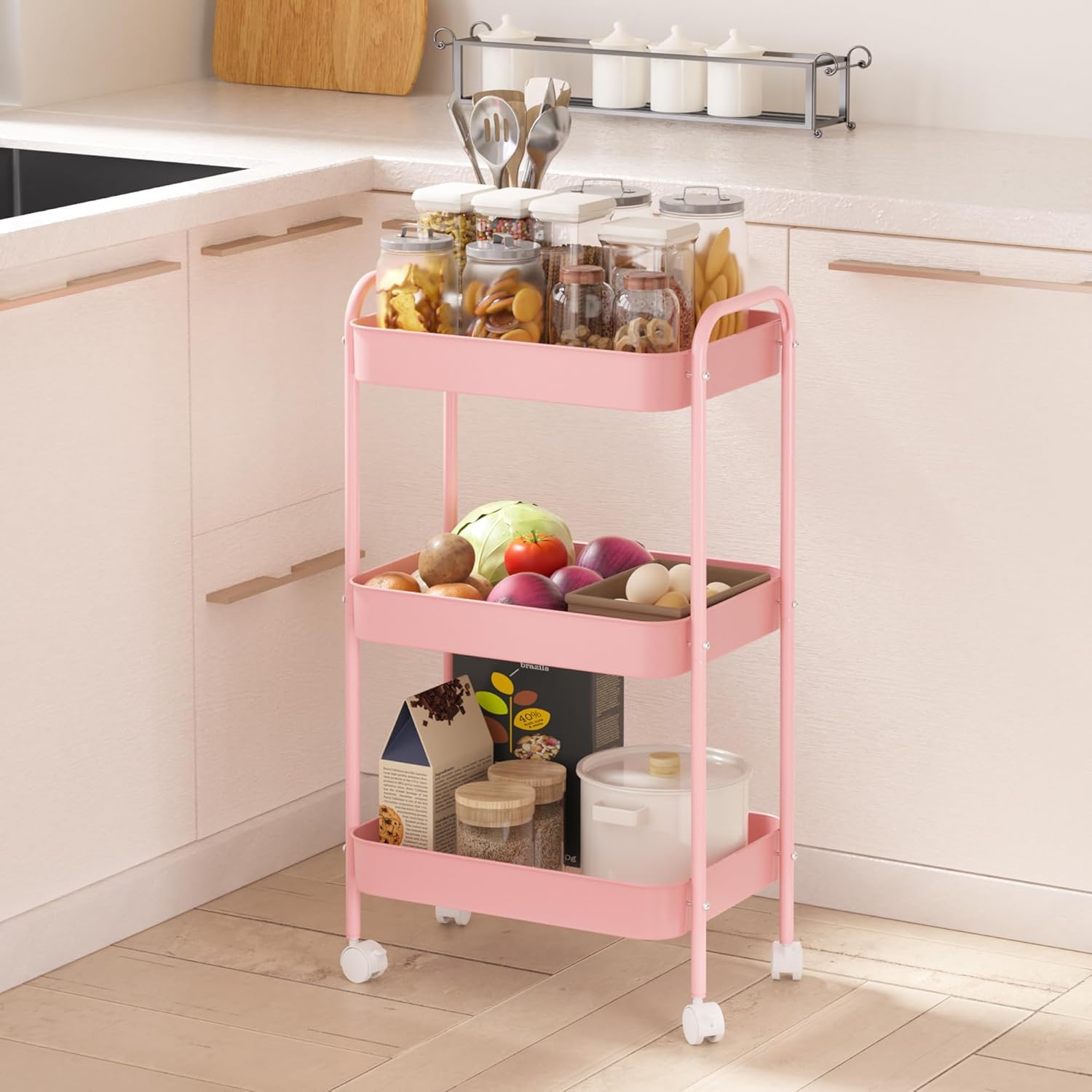 3-laags rollende opbergwagen,  - Home Office Bathroom recensie en prijs