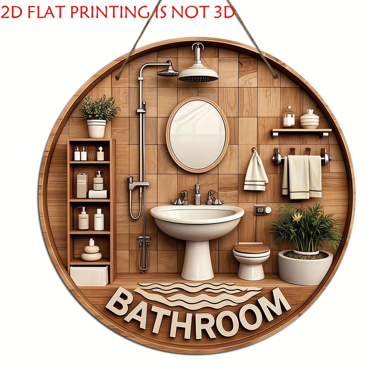 Eén 2D platte ronde houten dec - Home One Bathroom recensie en prijs