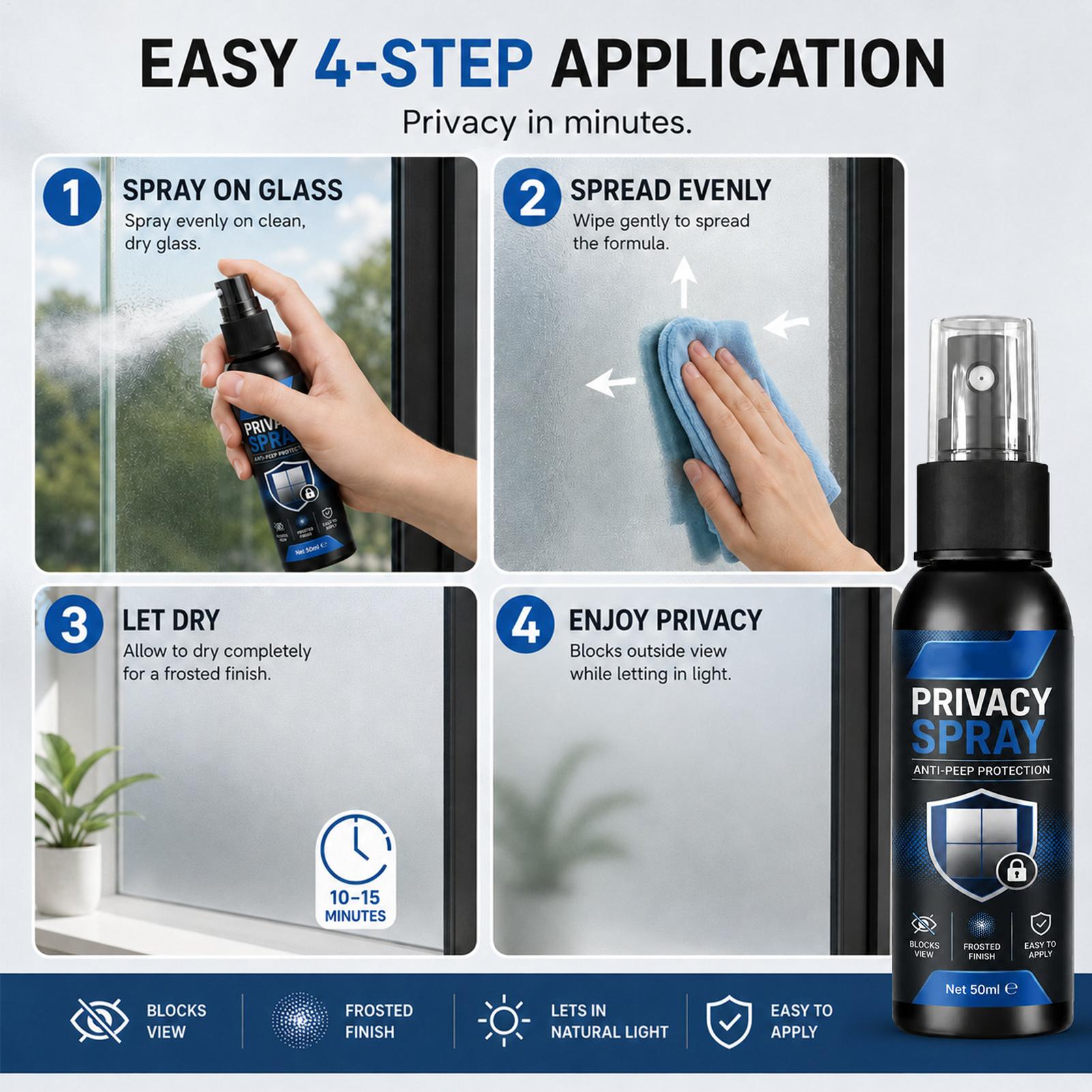 50ml Glas Matglas Spray Privac - Home Office Bathroom recensie en prijs