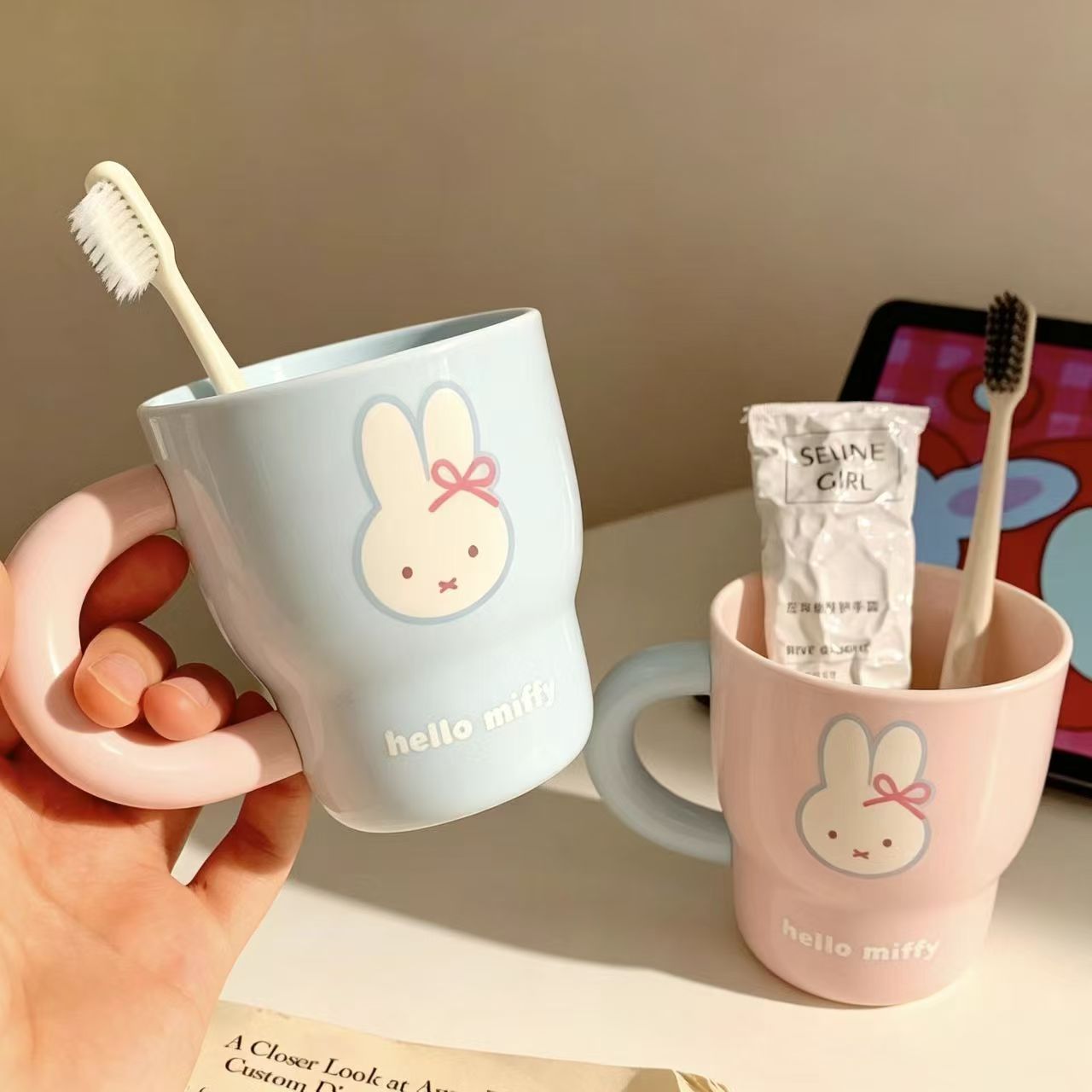 Miffy Rabbit Cartoon Patroon T - Home Edit Bathroom recensie en prijs