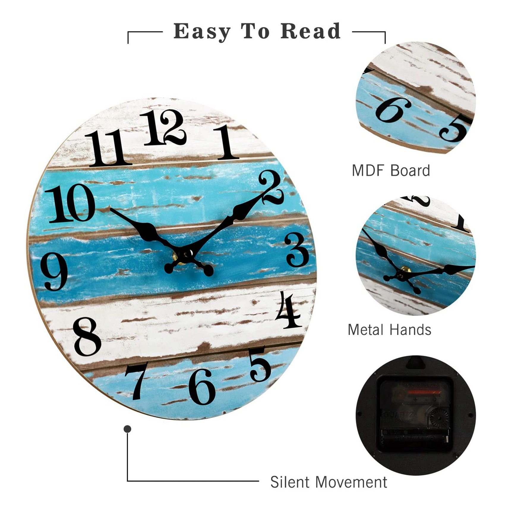 Wandklok - Strandthema Blauwe  - Home Kitchen & Bathroom recensie en prijs