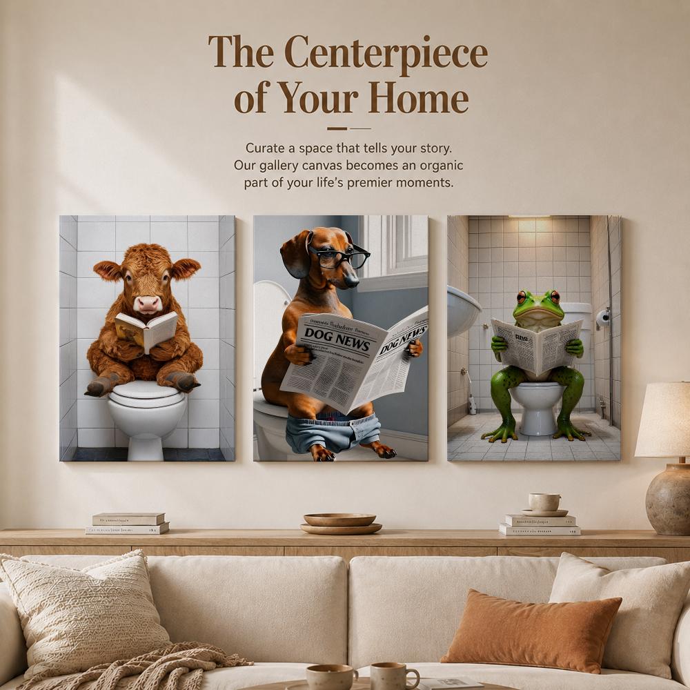 Badkamer Kat Leest Op Toilet I - Home Bathroom Wall Art recensie en prijs